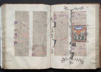 Gothan messulehti: Fol 79r, Helluntai, n. 1375. tekijältä Master of the Boqueteaux