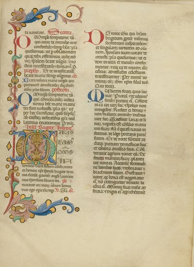 Koristeltu alkukirjain G tekijältä Master of the Brussels Initials