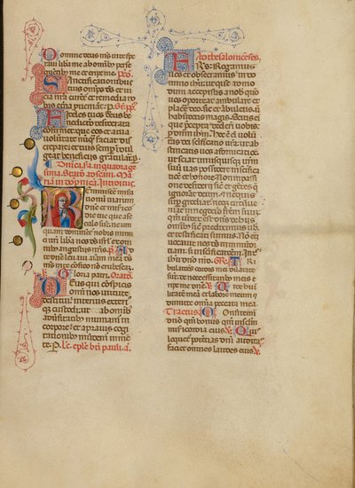 Alkuosa R: Neitsyt rukoilemassa tekijältä Master of the Brussels Initials