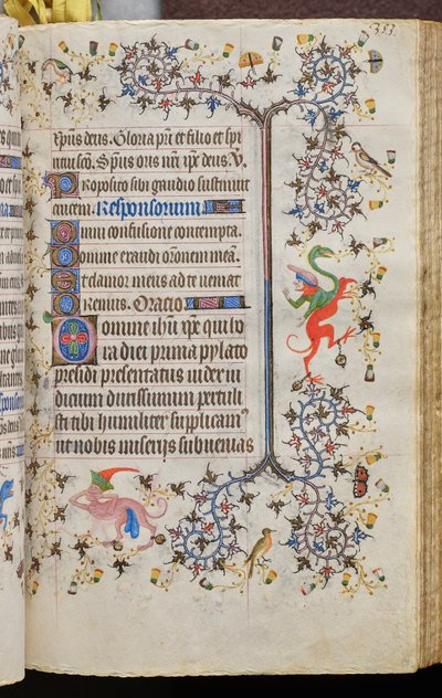 Navarran kuninkaan Kaarle Aatelisen (1361-1425) tunnit: fol. 172r, teksti tekijältä Master of the Brussels Initials and Associates