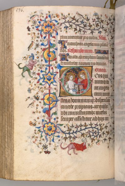 Navarran kuninkaan Kaarle Aatelisen (1361-1425) tunnit: fol. 262v, teksti tekijältä Master of the Brussels Initials and Associates
