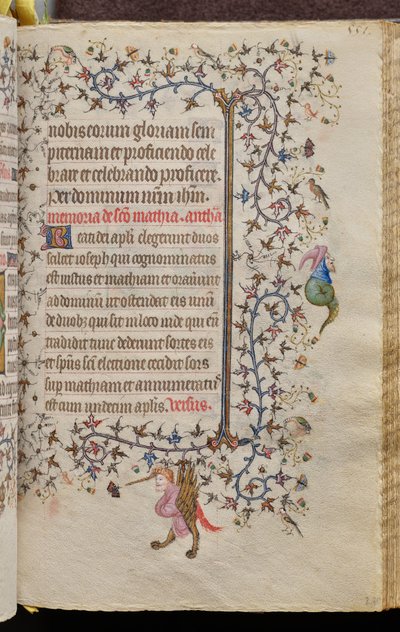 Navarran kuninkaan Kaarle Aatelisen (1361-1425) tunnit: fol. 270r, teksti tekijältä Master of the Brussels Initials and Associates