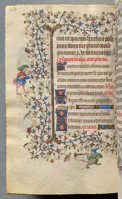 Navarran kuninkaan Kaarle Aatelisen (1361-1425) tunnit: fol. 278v, teksti tekijältä Master of the Brussels Initials and Associates
