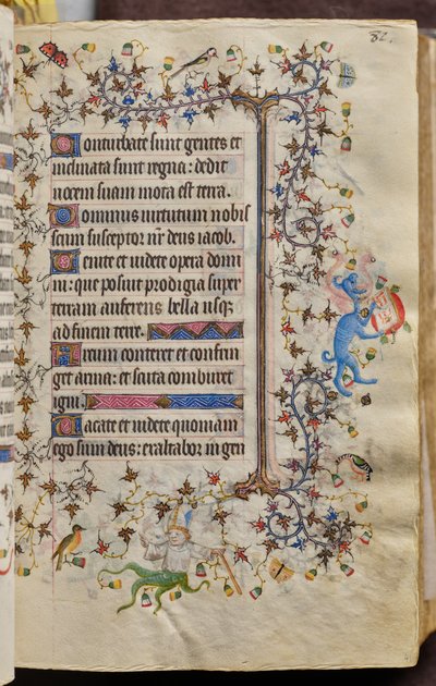 Navarran kuninkaan Kaarle Aatelisen (1361-1425) tunnit: fol. 41r, teksti tekijältä Master of the Brussels Initials and Associates