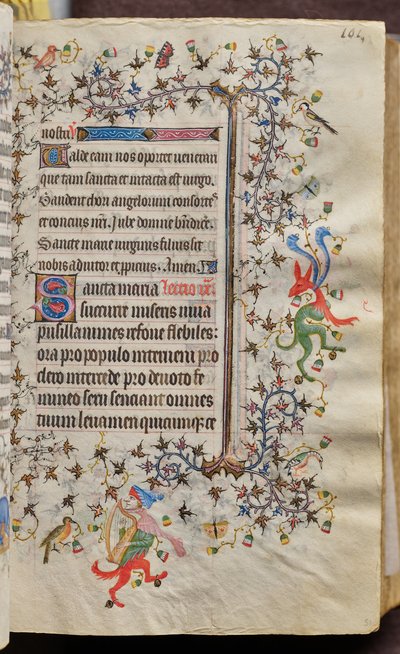 Navarran kuninkaan Kaarle Aatelisen (1361-1425) tunnit: fol. 51r, teksti tekijältä Master of the Brussels Initials and Associates