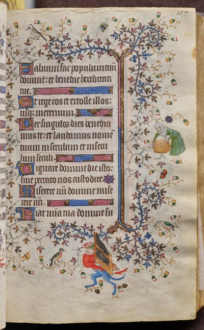 Navarran kuninkaan Kaarle Aatelisen (1361-1425) tunnit: fol. 54r, teksti tekijältä Master of the Brussels Initials and Associates