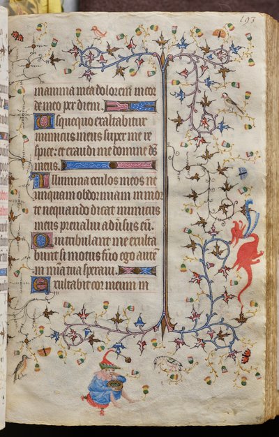 Navarran kuninkaan Kaarle Aatelisen (1361-1425) tunnit: fol. 97r, teksti tekijältä Master of the Brussels Initials and Associates
