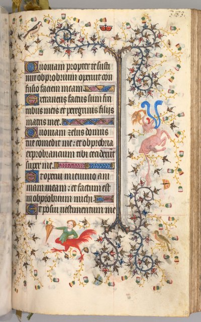 Kaarle Aatelisen, Navarran kuninkaan tunnit 1361-1425: fol. 187r, Teksti, c. 1405. tekijältä Master of the Brussels Initials and Associates