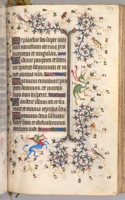 Kaarle Aatelisen, Navarran kuninkaan tunnit 1361-1425: fol. 190r, Teksti, c. 1405. tekijältä Master of the Brussels Initials and Associates