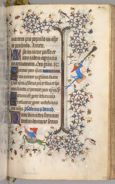 Kaarle Aatelisen, Navarran kuninkaan tunnit 1361-1425: fol. 200r, Teksti, c. 1405. tekijältä Master of the Brussels Initials and Associates