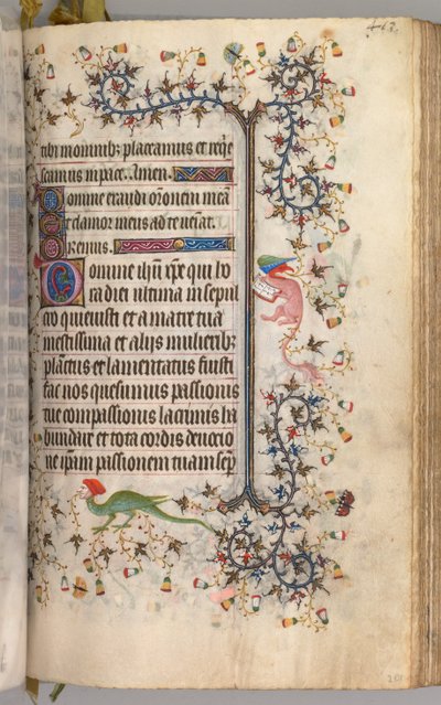 Kaarle Aatelisen, Navarran kuninkaan tunnit 1361-1425: fol. 2041r, Teksti, c. 1405. tekijältä Master of the Brussels Initials and Associates