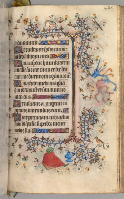 Kaarle Aatelisen, Navarran kuninkaan tunnit 1361-1425: fol. 207r, Teksti, c. 1405. tekijältä Master of the Brussels Initials and Associates