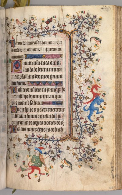 Kaarle Aatelisen, Navarran kuninkaan tunnit 1361-1425: fol. 208r, Teksti, c. 1405. tekijältä Master of the Brussels Initials and Associates