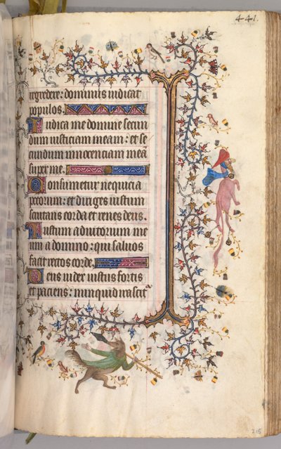 Kaarle Aatelisen, Navarran kuninkaan tunnit 1361-1425: fol. 215r, Teksti, c. 1405. tekijältä Master of the Brussels Initials and Associates