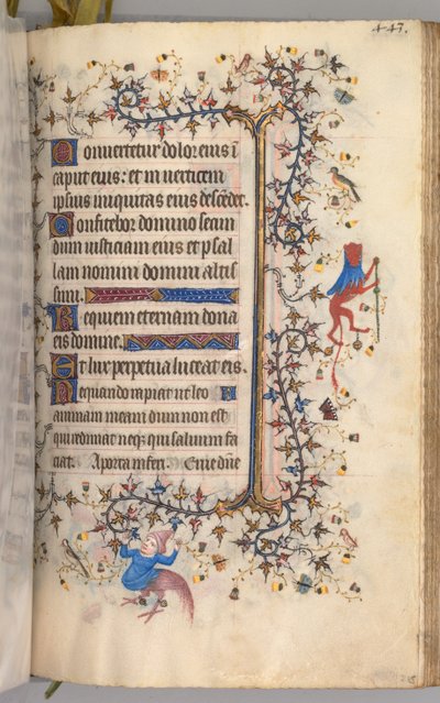 Kaarle Aatelisen, Navarran kuninkaan tunnit 1361-1425: fol. 216r, Teksti, c. 1405. tekijältä Master of the Brussels Initials and Associates