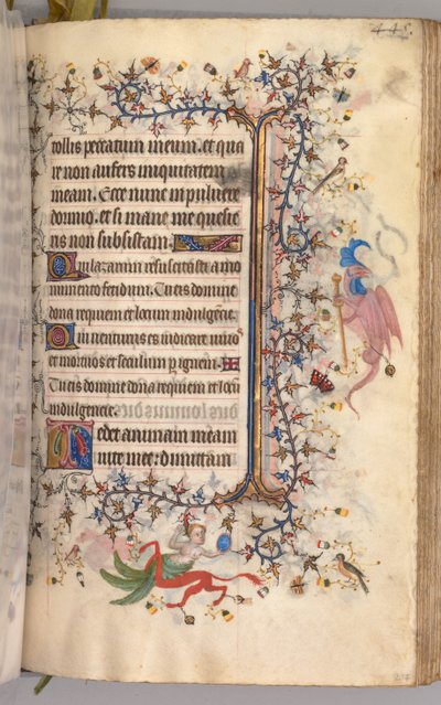 Kaarle Aatelisen, Navarran kuninkaan tunnit 1361-1425: fol. 217r, Teksti, c. 1405. tekijältä Master of the Brussels Initials and Associates
