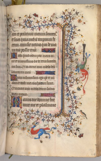 Kaarle Aatelisen, Navarran kuninkaan tunnit 1361-1425: fol. 218r, Teksti, c. 1405. tekijältä Master of the Brussels Initials and Associates