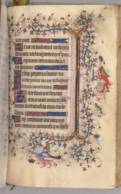 Kaarle Aatelisen, Navarran kuninkaan tunnit 1361-1425: fol. 220r, Teksti, c. 1405. tekijältä Master of the Brussels Initials and Associates