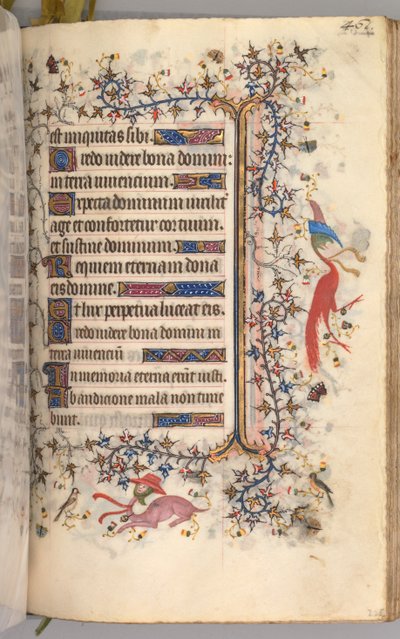 Kaarle Aatelisen, Navarran kuninkaan tunnit 1361-1425: fol. 225r, Teksti, c. 1405. tekijältä Master of the Brussels Initials and Associates