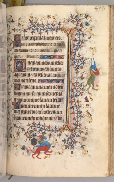 Kaarle Aatelisen, Navarran kuninkaan tunnit 1361-1425: fol. 233r, Teksti, c. 1405. tekijältä Master of the Brussels Initials and Associates
