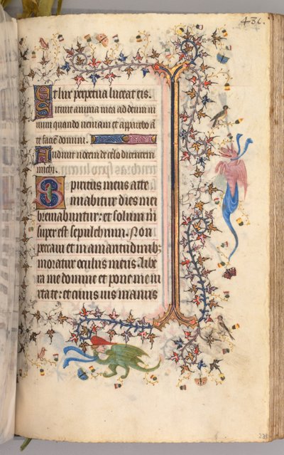 Kaarle Aatelisen, Navarran kuninkaan tunnit 1361-1425: fol. 234r, Teksti, c. 1405. tekijältä Master of the Brussels Initials and Associates