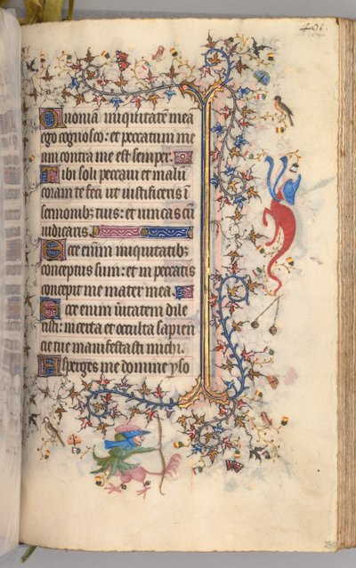 Kaarle Aatelisen, Navarran kuninkaan tunnit 1361-1425: fol. 240r, teksti, c. 1405. tekijältä Master of the Brussels Initials and Associates