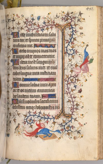 Kaarle Aatelisen, Navarran kuninkaan tunnit 1361-1425: fol. 241r, Teksti, c. 1405. tekijältä Master of the Brussels Initials and Associates
