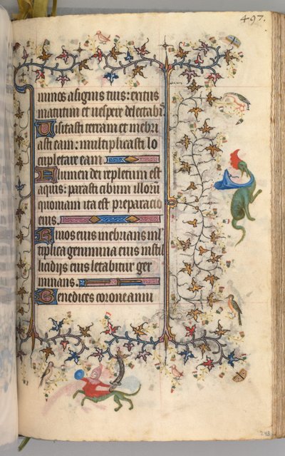 Kaarle Aatelisen, Navarran kuninkaan tunnit 1361-1425: fol. 243r, Teksti, c. 1405. tekijältä Master of the Brussels Initials and Associates