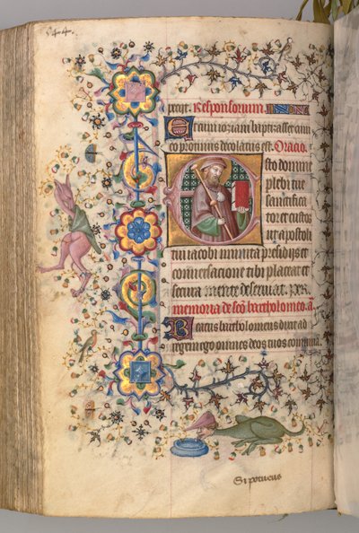 Kaarle Aatelisen, Navarran kuninkaan tunnit 1361-1425: fol. 266v, St. James, c. 1405. tekijältä Master of the Brussels Initials and Associates