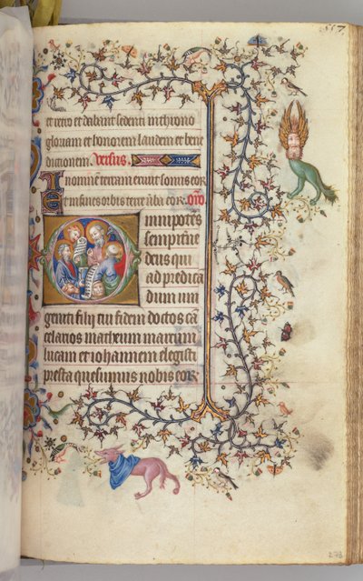 Kaarle Aatelisen, Navarran kuninkaan tunnit 1361-1425, , fol. 273r, Neljä evankelistaa, n. 1405. tekijältä Master of the Brussels Initials and Associates