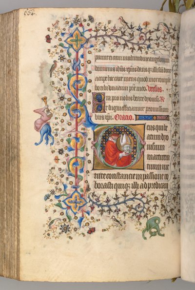 Kaarle Aatelisen, Navarran kuninkaan tunnit 1361-1425, fol. 276v, St. Denis, c. 1405. tekijältä Master of the Brussels Initials and Associates