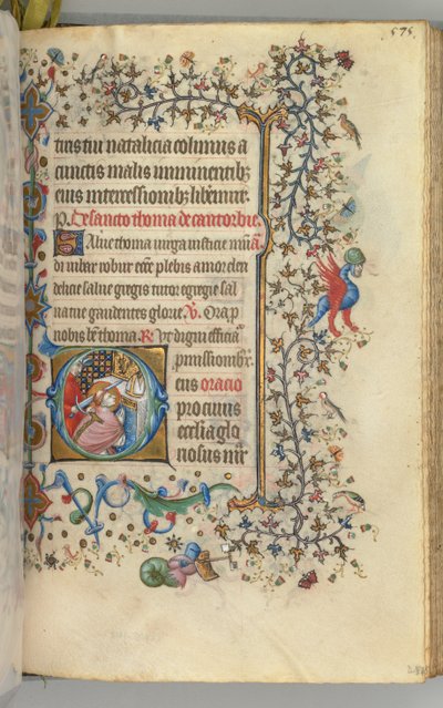 Kaarle Aatelisen, Navarran kuninkaan tunnit 1361-1425, fol. 282r, St. Thomas à Becket, c. 1405. tekijältä Master of the Brussels Initials and Associates