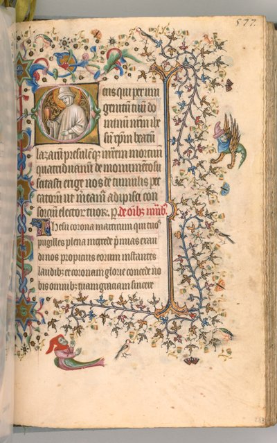 Kaarle Aatelisen, Navarran kuninkaan tunnit 1361-1425, fol. 283r, Pyhä Lasarus, n. 1405. tekijältä Master of the Brussels Initials and Associates