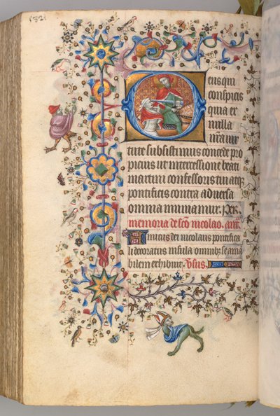 Kaarle Aatelisen, Navarran kuninkaan tunnit 1361-1425, fol. 285v, St. Martin, c. 1405. tekijältä Master of the Brussels Initials and Associates