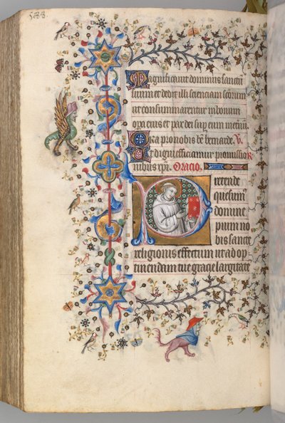 Kaarle Aatelisen, Navarran kuninkaan tunnit 1361-1425, fol. 288v, St. Hervard, c. 1405. tekijältä Master of the Brussels Initials and Associates
