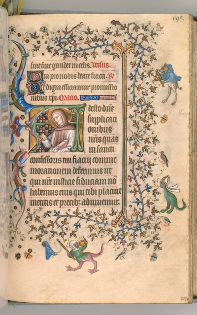 Kaarle Aatelisen, Navarran kuninkaan tunnit 1361-1425, fol. 292r, St. Fiacre, c. 1405. tekijältä Master of the Brussels Initials and Associates