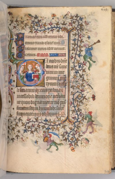 Kaarle Aatelisen, Navarran kuninkaan tunnit 1361-1425, fol. 303r, Neitsyt marttyyrit, n. 1405. tekijältä Master of the Brussels Initials and Associates