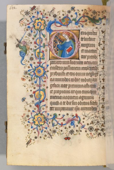 Kaarle Aatelisen, Navarran kuninkaan tunnit 1361-1425, fol. 305v, St. Martha, c. 1405. tekijältä Master of the Brussels Initials and Associates