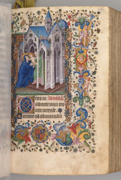 Kaarle Aatelisen, Navarran kuninkaan tunnit 1361-1425: fol. 82vr, Esitys..., c. 1405. tekijältä Master of the Brussels Initials and Associates