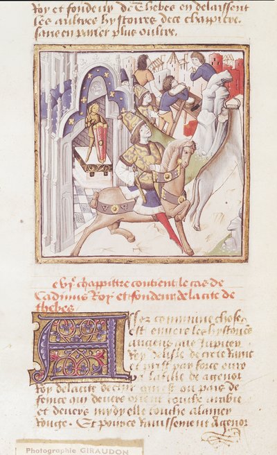 Ms 622 fol.9v Cadmus, Thebesin perustaja, Des Hommes Illustres, n. 1460 tekijältä Master of the Champion des Dames