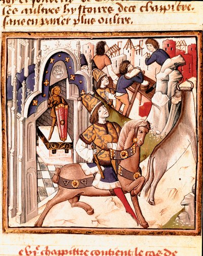 Cadmos, Theban kaupungin perustaja muinaisessa Kreikassa Naisten mestarin mestarin pienoismalli (1400-luku) Giovanni Boccaccion (Jean Boccaccio) (1313-1375) käsikirjoituksesta "" Des hommes illustres"". 15-luvulla. Carpe tekijältä Master of the Champion des Dames
