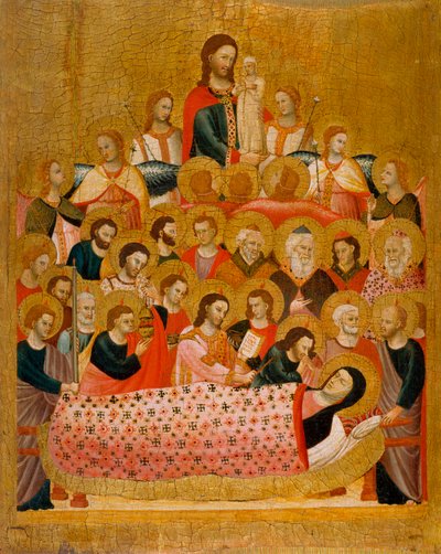 ""La dormition de la vierge"" Neitsyen nukkuminen - Peinture du Maitre de la Madone Cini (aktiivinen noin 1330) - noin 1330 - Tempera paneelissa - 50,3x41,2 - Museu Nacional d