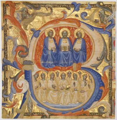 Kolminaisuus alkukirjaimessa B, luultavasti 1387. tekijältä Master of the Codex Rossiano