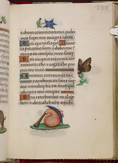 Säkkipilli ja hattu Kastilian Joannan tunneista. tekijältä Master of the David Scenes