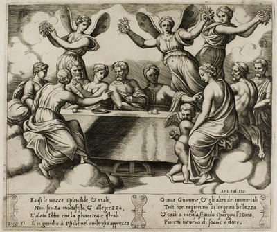 The Gods Celebrating the Wedding of Psyche and Cupid   1275825   fi       finnish Successfully Translated  Original: Portret van een onbekende geestelijke, driekwart naar rechts Translat: Portret van een onbekende geestelijke, driekwart naar rechts 1358027 tekijältä Master of the Die