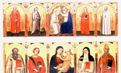Koronasyon ng Birhen kasama ng mga Santo (tempera on panel)finn tekijältä Master of the Dominican Effigies