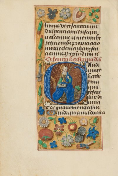 Alkukirjain G: Saint Catherine tekijältä Master of the Dresden Prayer Book