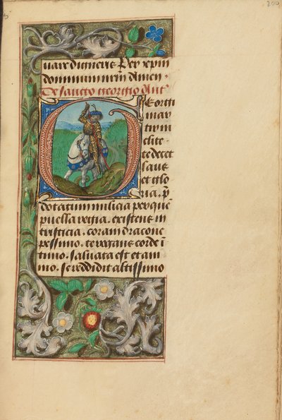 Alkukirjain G: Pyhä Yrjö ja lohikäärme tekijältä Master of the Dresden Prayer Book