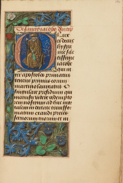 Alkukirjain O: Pyhä Jaakob Suurempi tekijältä Master of the Dresden Prayer Book
