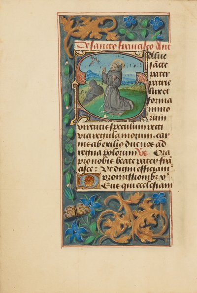 Alkuperäinen S: Franciscuksen leimautuminen tekijältä Master of the Dresden Prayer Book